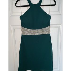 Brand New Emerald green evening mini dress